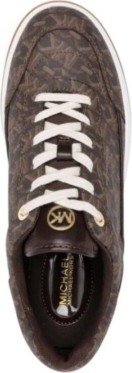 Michael Kors Hayes Empire Signature Logo Platform Sneaker Brown Dames