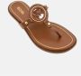 Michael Kors Aubrey Cutout Leather T-Strap Sandal Brown Dames - Thumbnail 3