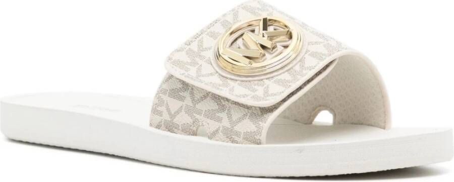 Michael Kors Charm Slide Pantoffels Beige Dames