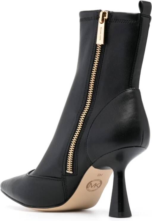 Michael Kors Clara 80mm Leren Enkellaarzen Zwart Dames