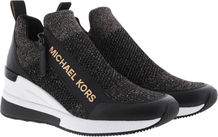 Michael Kors Dames Willis Wedge Sneaker Zwart Gou Black Dames