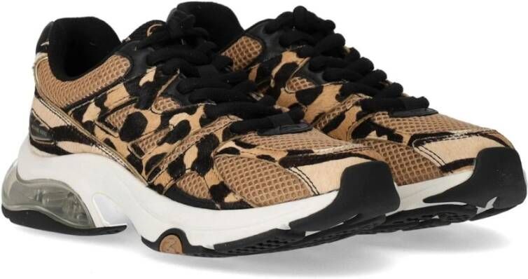 Michael Kors Dierenprint Leren Sneaker Beige Dames