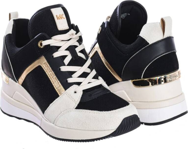 Michael Kors Driekleurige Leren Sneaker met Suède Details Multicolor Dames