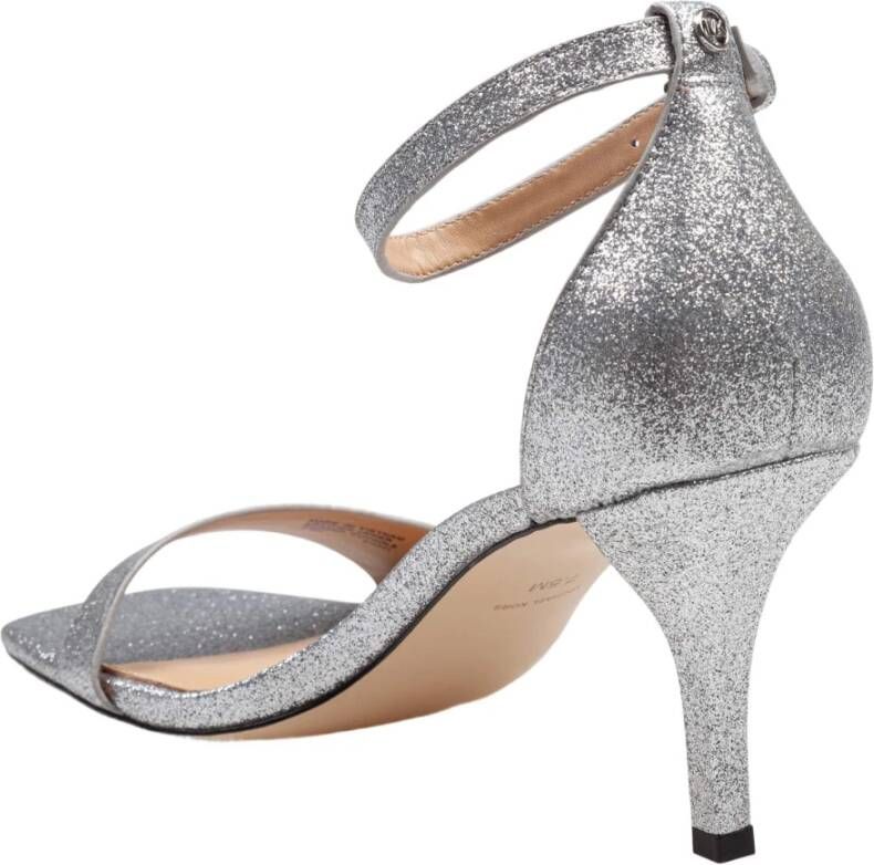 Michael Kors Glitter Leren Sandaal in Zilver