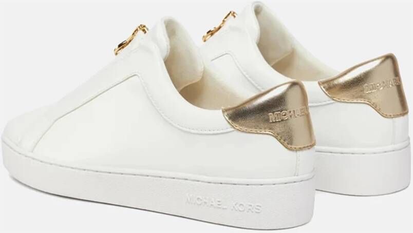 Michael Kors Gouden Keaton Sneakers met Ritssluiting White Dames