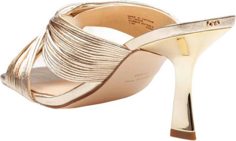 Michael Kors Gouden Metallic Leren Muiltje met 8 5 cm Hak