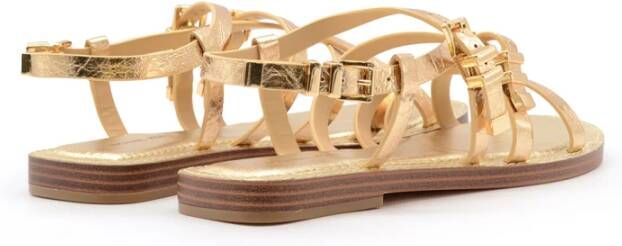 Michael Kors Gouden platte sandalen met metalen details