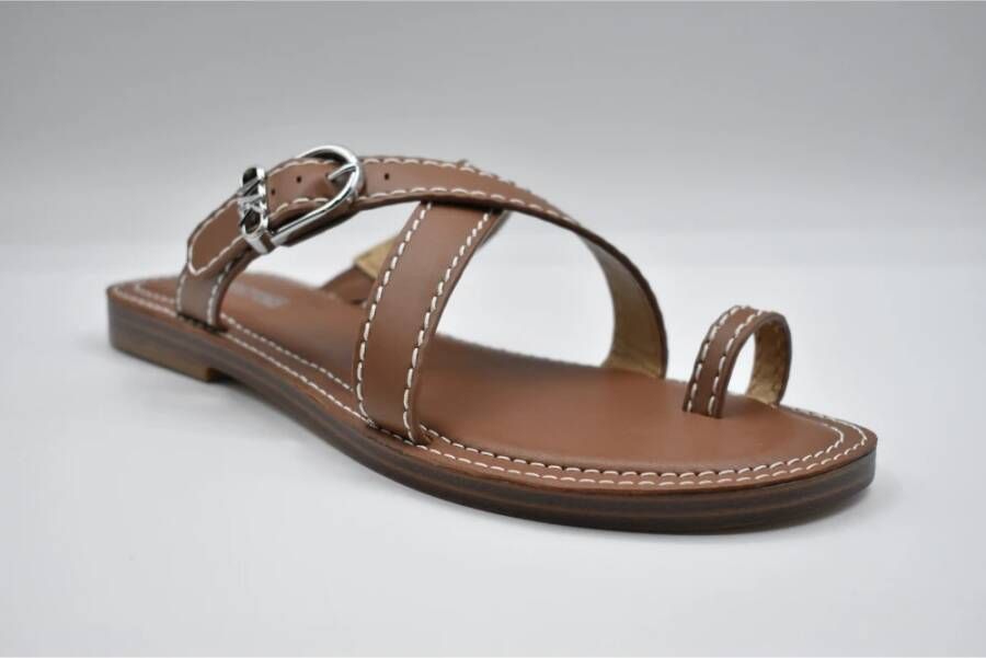 Michael Kors Ashton Flat Thong Luggage Beige Dames