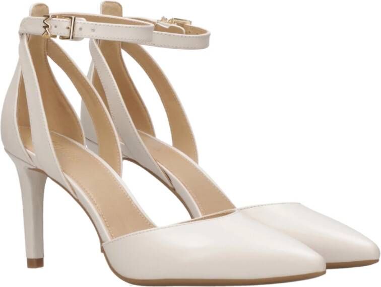 Michael Kors Leren pumps met enkelbandje en hak Beige Dames