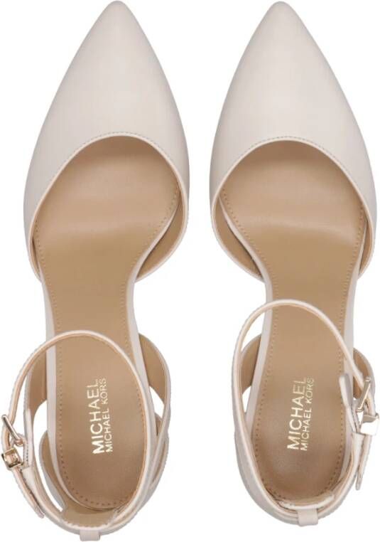 Michael Kors Leren pumps met enkelbandje en hak Beige Dames