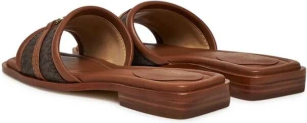 Michael Kors Leren Slide Sandaal met Logoprint