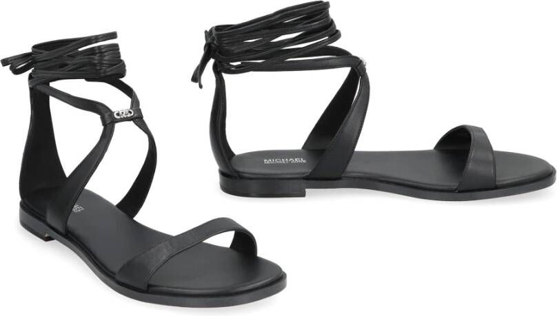 Michael Kors Leren Sandalen met Veters Black Dames