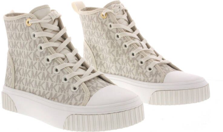 Michael Kors Logo Printed Sneakers Beige Dames