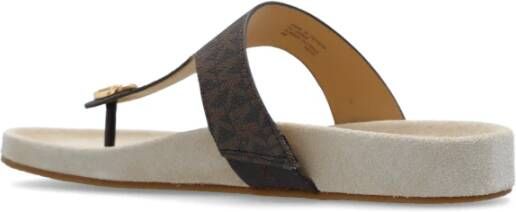 Michael Kors Lucinda flip-flops met monogram Brown Dames