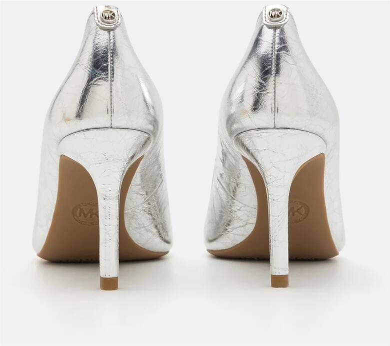 Michael Kors Metallic Crackle Leder Alina Flex Pumps Gray Dames