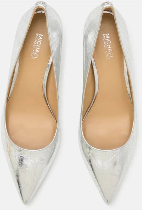 Michael Kors Metallic Crackle Leder Alina Flex Pumps Gray Dames
