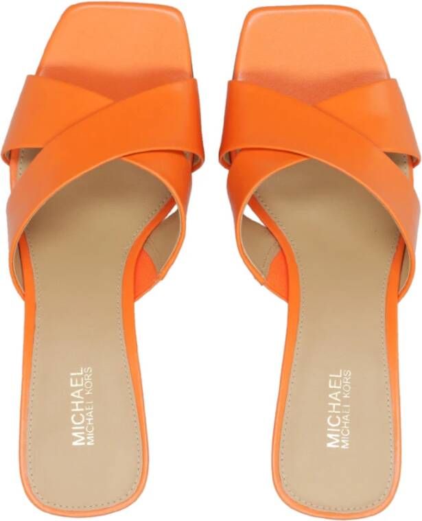 Michael Kors Oranje Clara Sabots met Geribbelde Hak Oranje Dames