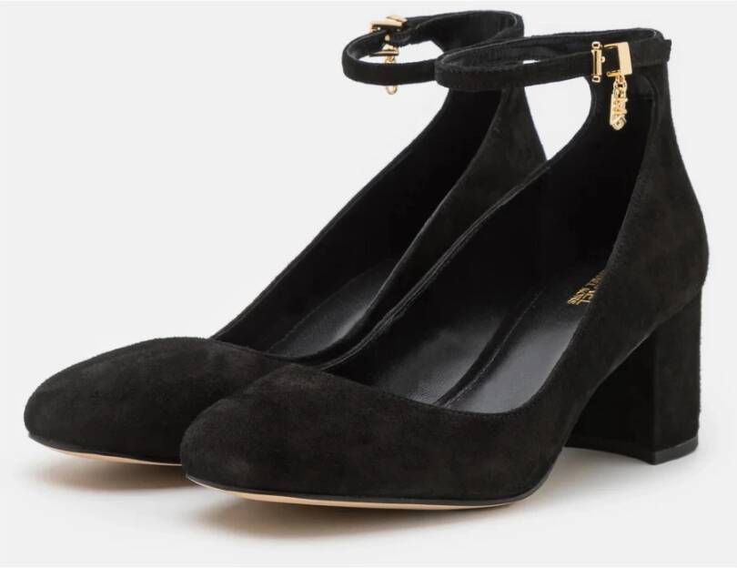 Michael Kors Perla Suède Pumps met Goudkleurige Details Zwart Dames