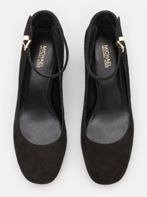 Michael Kors Perla Suède Pumps met Goudkleurige Details Zwart Dames