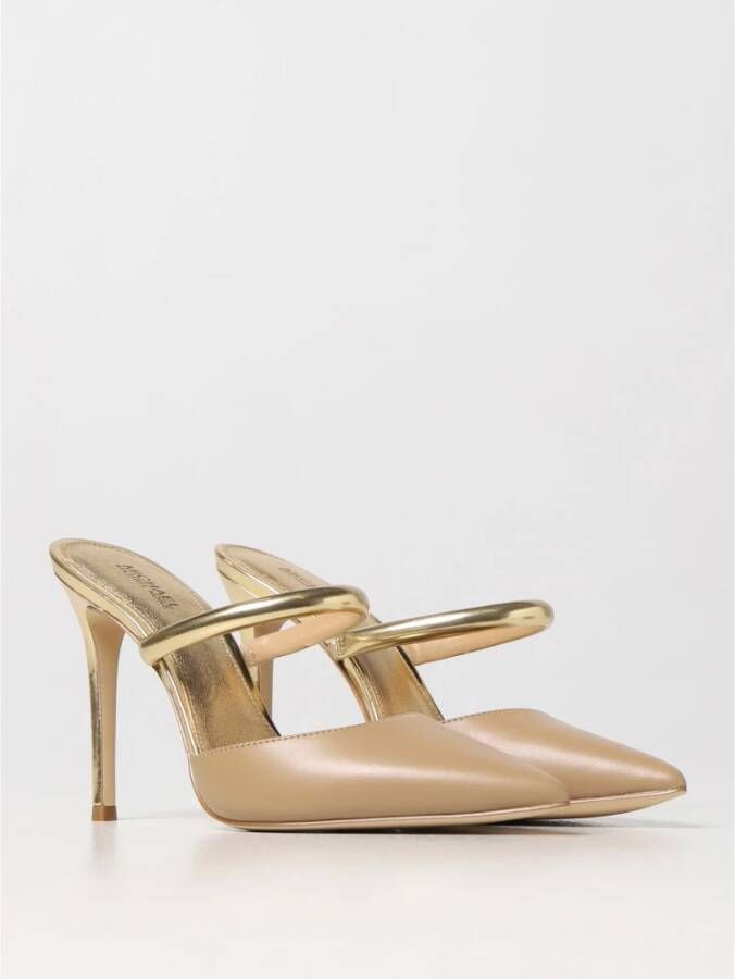 Michael Kors Jessa Leren Pump met Gouden Detail Bruin Dames