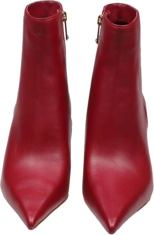 Michael Kors Rode leren enkellaars met spiegelhak Red Dames