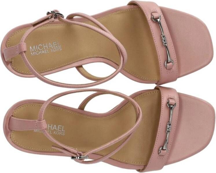 Michael Kors Roze leren Lena hoge hak sandaal