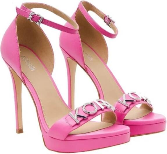 Michael Kors Roze Platform Sandaal met Logo Detail Pink Dames