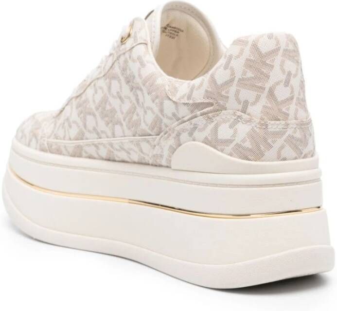 Michael Kors Hayes Empire Signature Logo Platform Sneaker Beige Dames