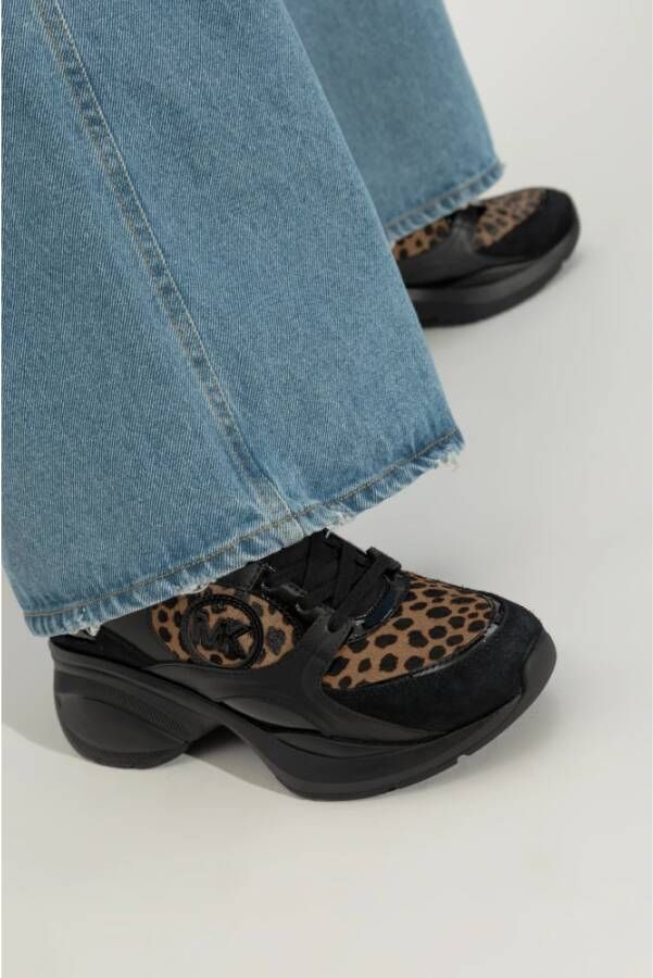 Michael Kors Zuma Cheetah Print Trainer Black Dames