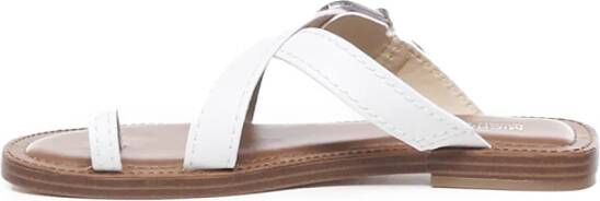 Michael Kors Ashton Leather Flat Sandal White Dames