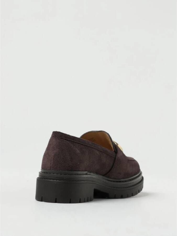 Michael Kors Suède Platform Loafers met Gouden Accent