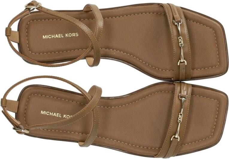 Michael Kors Taupe Leren Lena Platte Sandaal