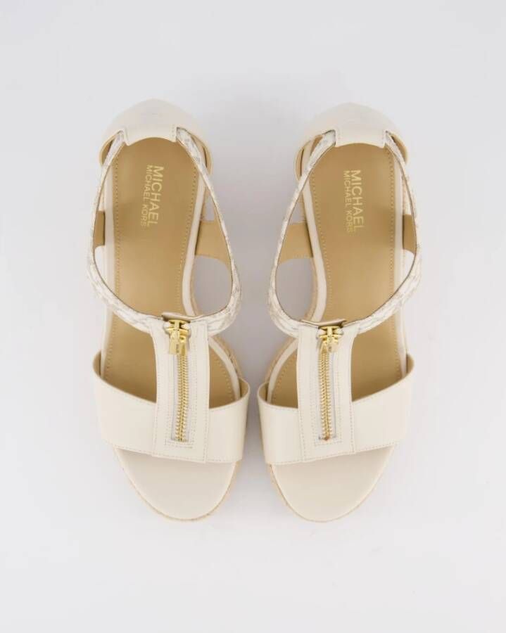 Michael Kors Wedge Sandaal Vanille Stijlvol White Dames