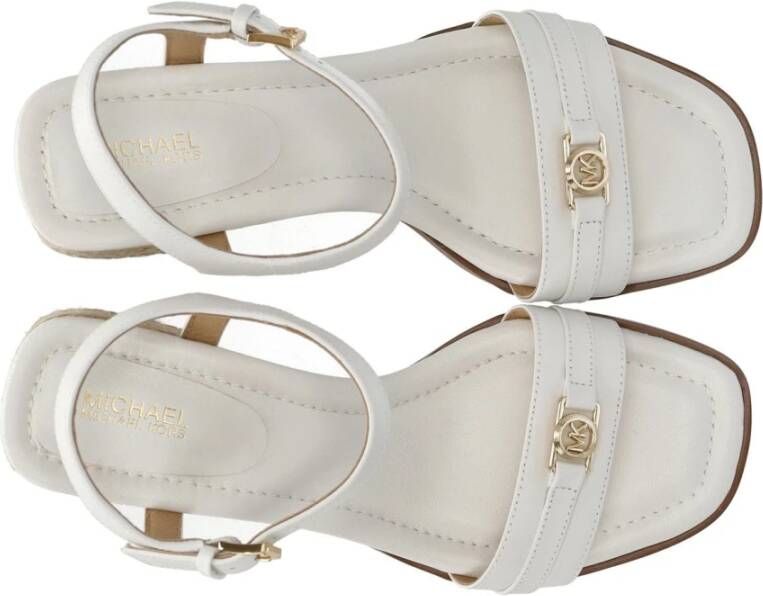 Michael Kors Witte Leren Mandy Hak Sandaal
