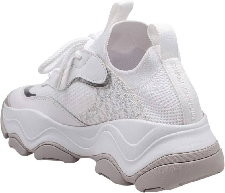 Michael Kors Witte Stretch Mesh Leren Sneakers