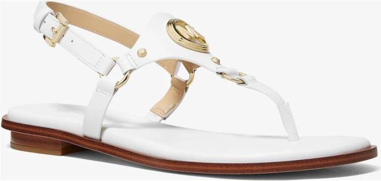 Michael Kors Witte Thong Platte Sandalen White Dames