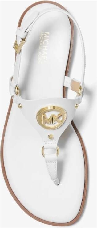 Michael Kors Witte Thong Platte Sandalen White Dames