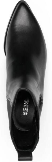 Michael Kors Kinlee leren enkellaarsjes Black Dames