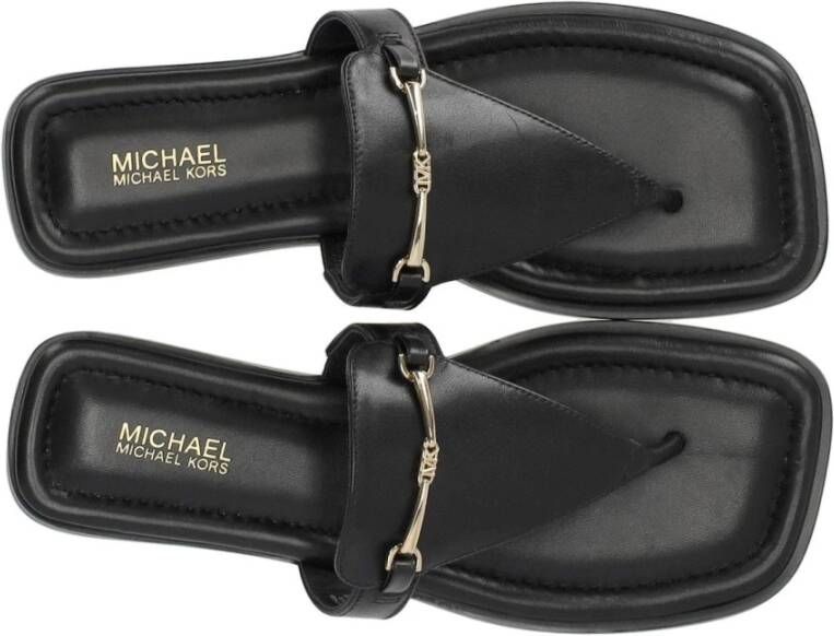 Michael Kors Zwarte Lena Teenslipper met Gouden Detail