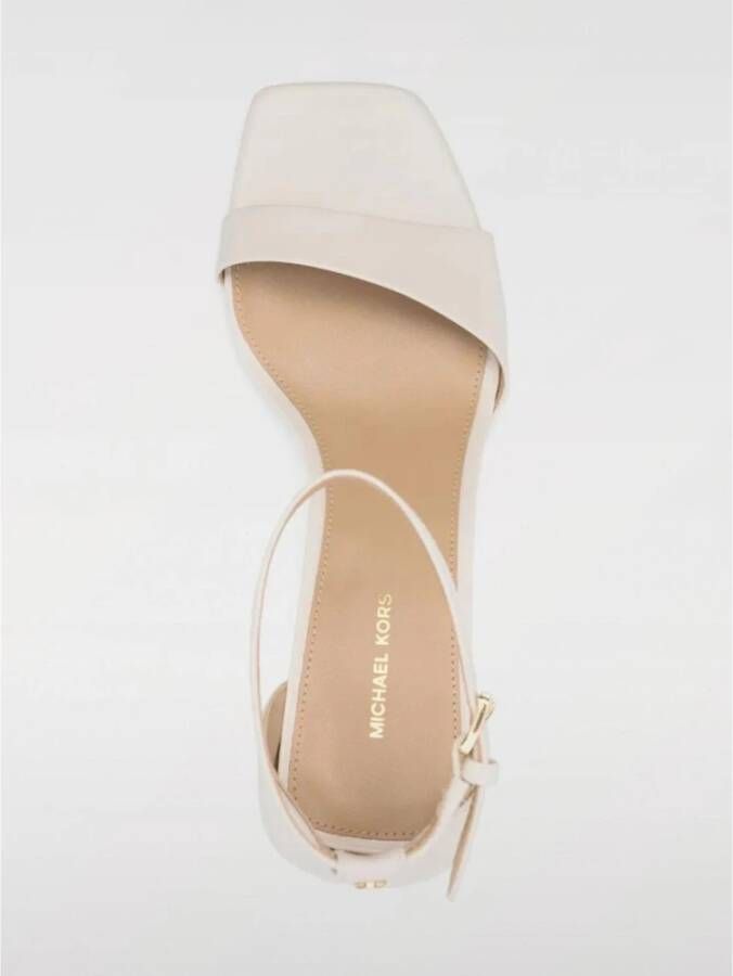Michael Kors Zwarte Leren Hakken Enkelband Sandalen