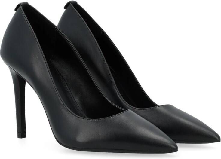 Michael Kors Zwarte Leren Hoge Pump Black Dames