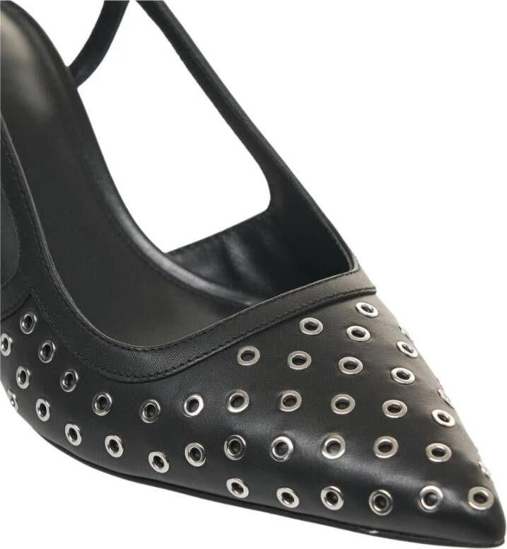 Michael Kors Zwarte Leren Pumps met Puntige Neus Black Dames