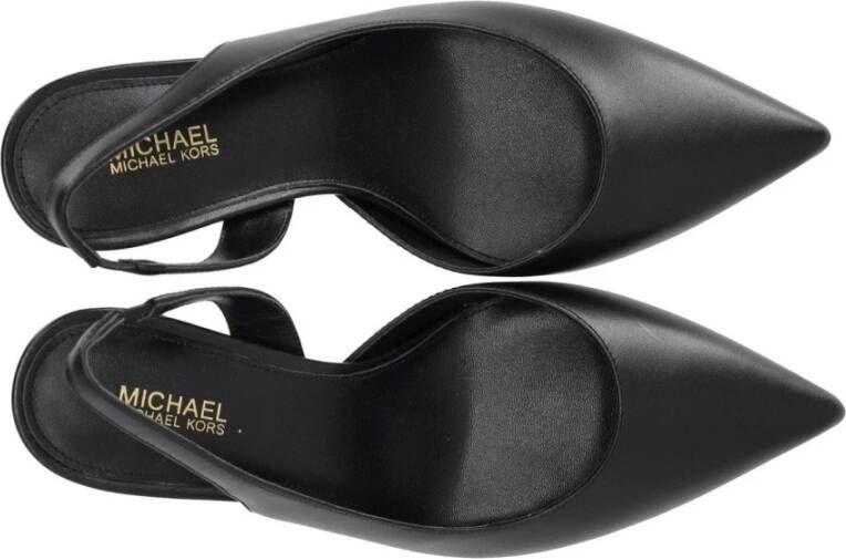Michael Kors Zwarte leren puntige neus slingback pumps