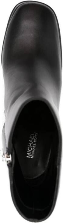 Michael Kors Zwarte leren enkellaarzen Black Dames