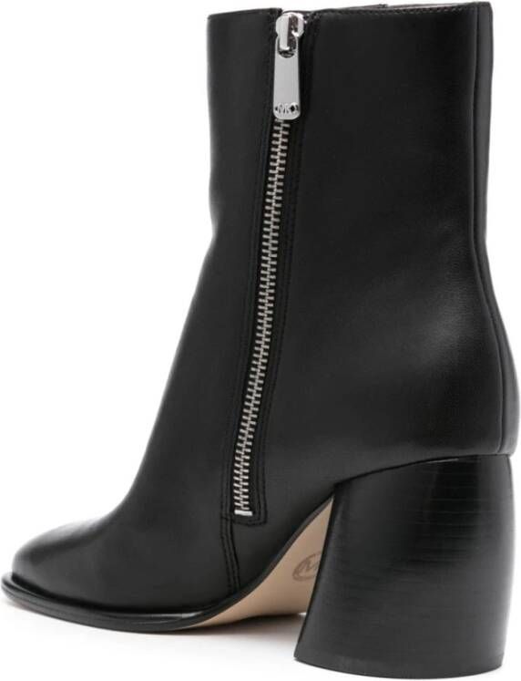 Michael Kors Zwarte leren enkellaarzen Black Dames