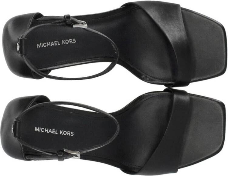 Michael Kors Zwarte leren sandaal met hak