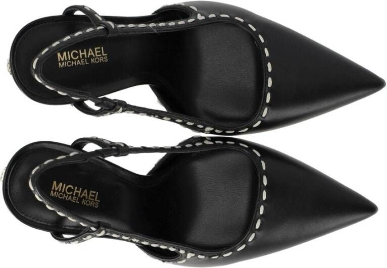 Michael Kors Zwarte leren slingback pump