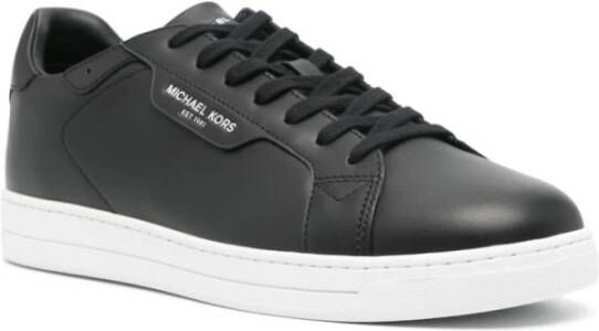 Michael Kors Zwarte leren sneakers met amandelneus Black Heren