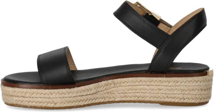 Michael Kors Zwarte Plateau Sandaal met Gouden Detail Black Dames