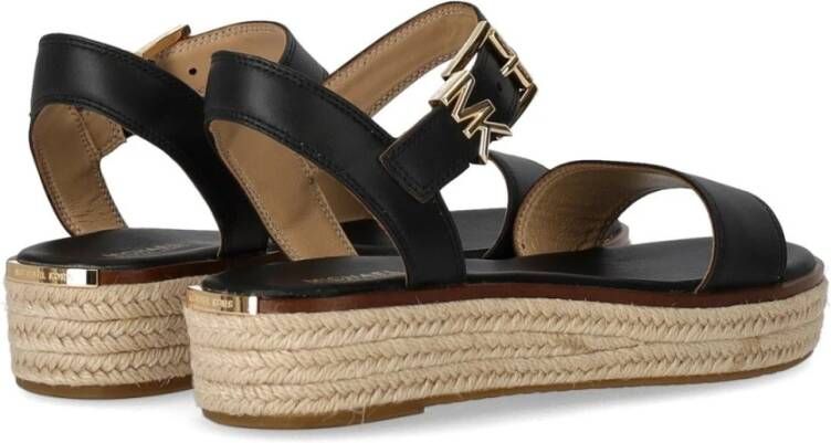 Michael Kors Zwarte Plateau Sandaal met Gouden Detail Black Dames